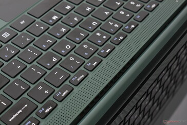 Speaker grilles above the first row of keyboard keys