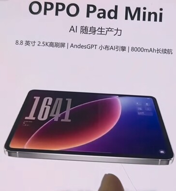 Oppo Pad Mini battery size.