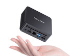 The Wi-7 with Pentium Gold starts at around $175. Pictured: a promo picture showing the small size of the mini PC.