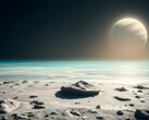 An image showing an ocean and a planet in space. (Image source: Kyraxys - Pixabay)