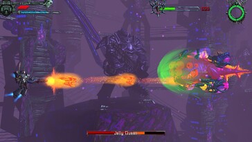 Pictured: A gameplay screenshot from Valfaris: Mecha Therion.