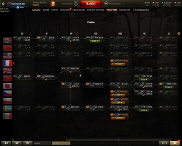 French tree in World of Tanks 1.4