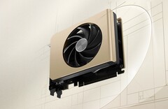 The compact MSI GeForce RTX 5050 Inspire ITX features an elegant gold design (Image source: MSI)