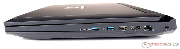 Right side: 2x USB-C 3.1, 2x USB 3.0, HDMI, DisplayPort, Ethernet, Kensington lock
