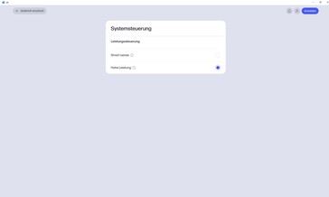 "System control": performance modes