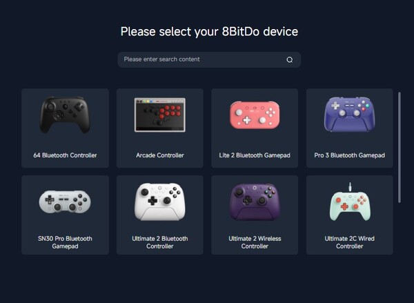 Only a few controllers are currently supported by the web tool.