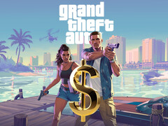 GTA 6 artwork with Jason, Lucia, and dollar sign (Image source: Rockstar Games with edits)
