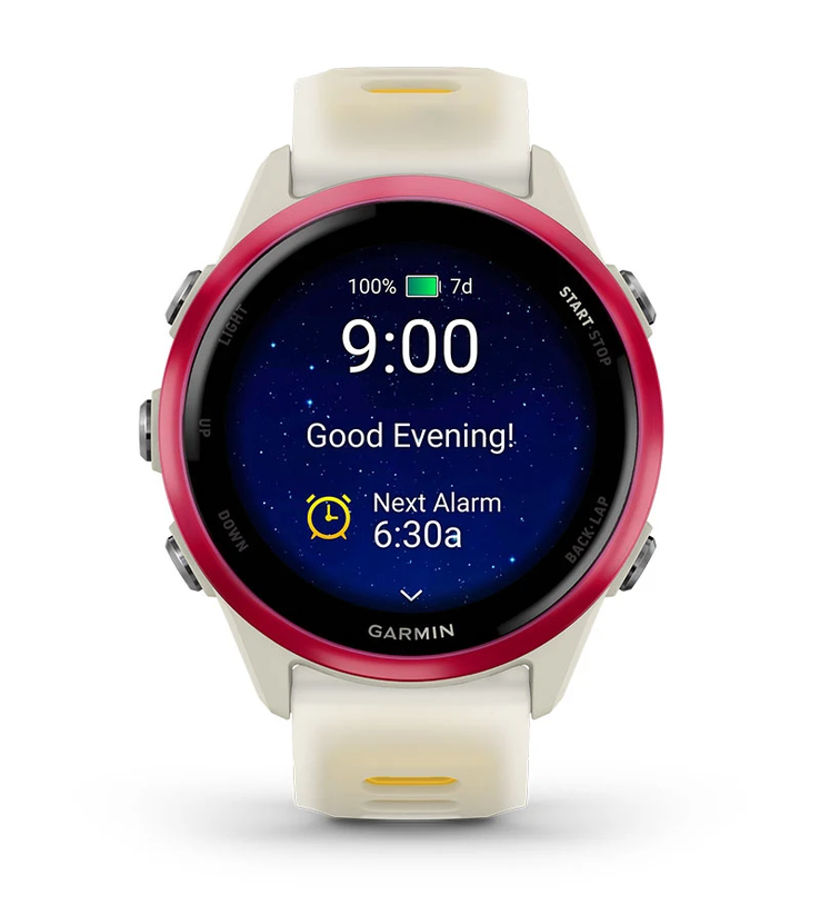The Garmin Evening Report feature (pictured) arrived with the brand’s new Forerunner smartwatches. (Image source: Garmin)