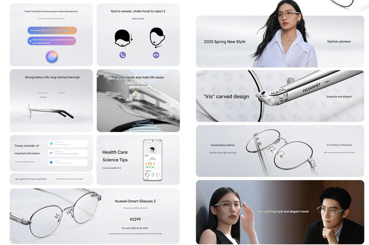 Main highlights of the smart glasses (Image source: Huawei - machine translated)