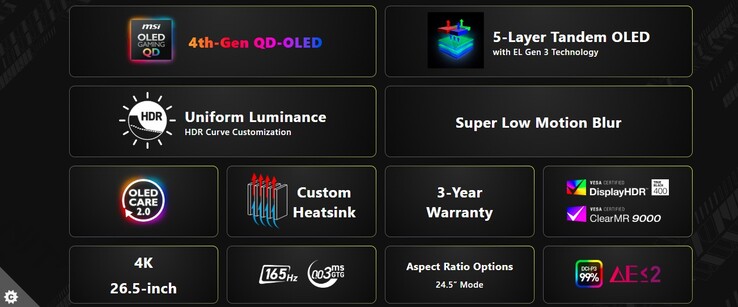 MSI MAG 272UP QD OLED E16 highlights