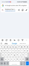 Keyboard of the installed Chrome browser in portrait format