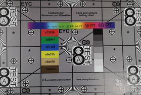 A photo of our test chart