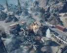 An attack helicopter shooting and destroying a building in Battlefield 6. (Image source: Battlefield on YouTube, screenshot)
