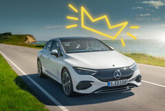 The Mercedes-Benz EQE 350 4Matic electric sedan soared past its EPA range estimates in a recent real-world range test. (Image source: Merceeds-Benz - edited)