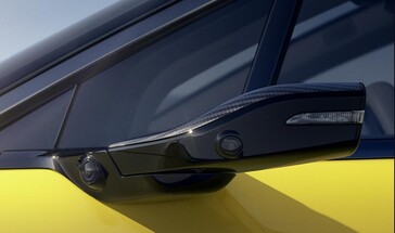 The rear cameras on the side e-mirror of the Lotus Eletre