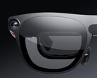 Close up of Xreal Aura glasses showing camera and micro-OLED display. 
