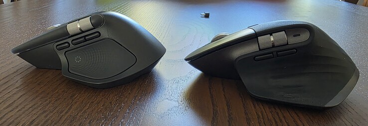 The MX Master 4 alongside the MX Master 3.