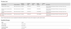 The Sony WH-1000XM4 has a MediaTek MT2811S Bluetooth chip, according to the Bluetooth SIG. (Image source: Bluetooth SIG via The Walkman Blog)