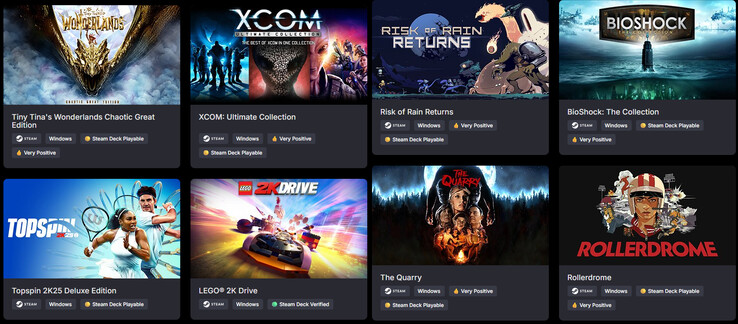 Everything included in The 2K Collection (Image source: Green Man Gaming)