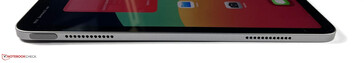 Right: Power button with fingerprint sensor, speaker