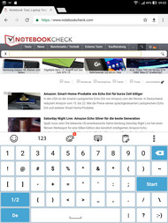 Onscreen keyboard, portrait