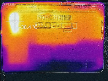 Thermal profile, underside (idle)