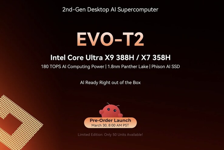 Pre-orders for the GMKtec Evo-T2 gaming mini PC will open later this month.