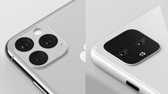 The Google Pixel 4 has been accused of being an iPhone 11 clone. (Image source: Twitter/Ben Geskin)