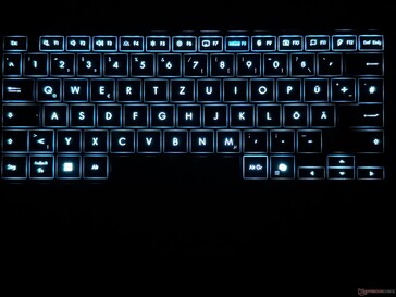 Blue keyboard illumination