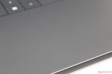 New visual outlines for the clickpad are faint and can be difficult to see