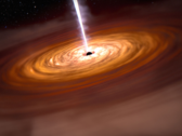 A supermassive black hole at the center of a galaxy. Pictured - a conceptual rendering of a black hole. (Image source: NASA, ESA, CSA, Joseph Olmsted (STScI))