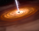 A supermassive black hole at the center of a galaxy. Pictured - a conceptual rendering of a black hole. (Image source: NASA, ESA, CSA, Joseph Olmsted (STScI))