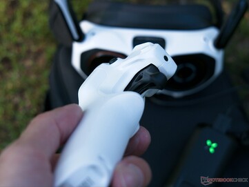 The system consists of the drone, the goggles, and the remote control