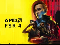 Cyberpunk 2077 characters with AMD FSR 4 logo (Image source: Edited using Cyberpunk 2077 official artwork from CD Projekt Red)