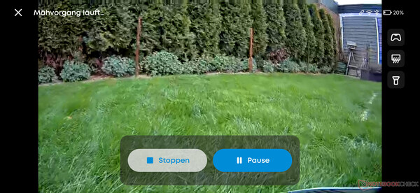 Live video provides a view of the garden from the robot mower's perspective