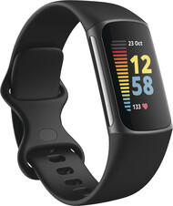 Fitbit Charge 5 - black. (Image source: @evleaks)