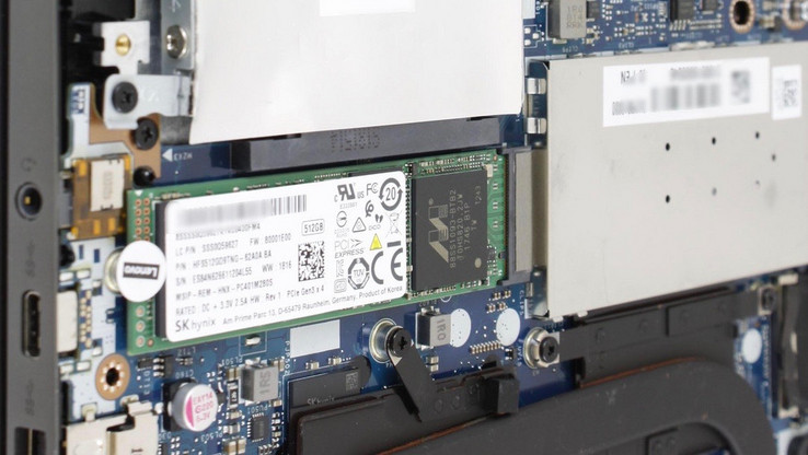 An SK Hynix SSD as seen inside a Lenovo Flex 5 15 laptop. Source: Own