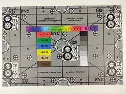 A photo of our test chart