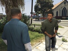 A screengrab of Franklin and Lamar in Grand Theft Auto V