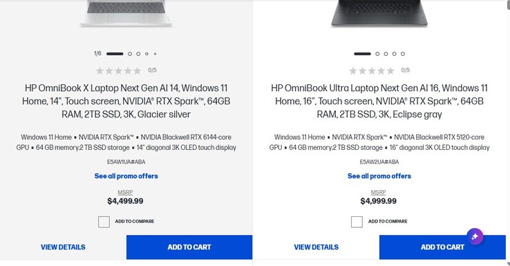 20-core Nvidia RTX Spark HP laptop prices