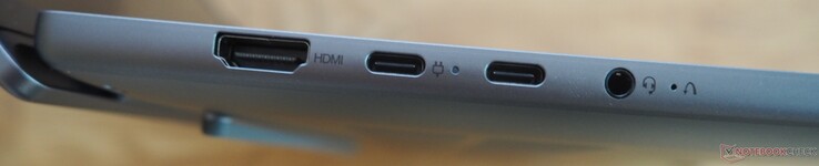 left side: HDMI, 2x USB-C 3.1 Gen2 (DP 1.4 + PD), audio