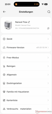 Menu with many settings