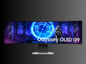 The front of the discounted 49-inch Samsung G9 OLED gaming monitor is shown (Image source: Samsung Electronics)