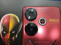 The Xiaomi POCO x Deadpool x Wolverine Special Limited Edition looks to have a metallic red finish. (Source: Yogesh Brar on X/Twitter)
