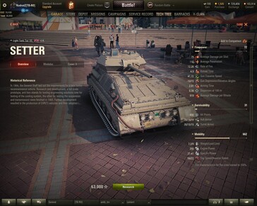 World of Tanks 1.6 Setter - tier VII British light tank (Source: Own)