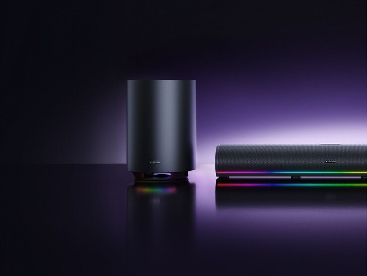 An image of the Xiaomi Desktop Speaker Pro Set with RGB lighting.