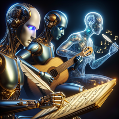 Udio launches free AI song creation service that turns text prompts into songs in seconds. (Source: AI image Dall-E 3)