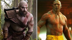 A side-by-side picture of Ryan Hurst and Dave Bautista