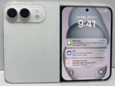 A design model of the foldable iPhone Ultra in white.