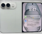 A design model of the foldable iPhone Ultra in white.